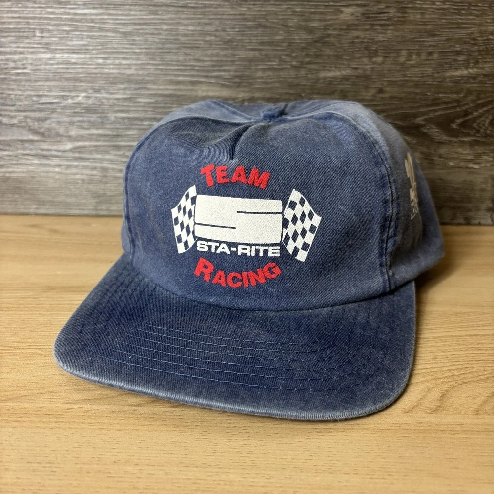 Vintage STA RITE Racing Hat Cap Strap Back Racing Mens Adjsutable